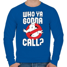PRINTFASHION Who ya gonna call? - Férfi pulóver - Királykék férfi pulóver, kardigán