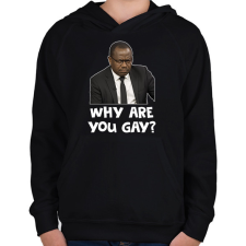 PRINTFASHION Why are you g*y? - Gyerek kapucnis pulóver - Fekete gyerek pulóver, kardigán
