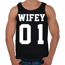 PRINTFASHION Wifey - Férfi atléta - Fekete atléta, trikó