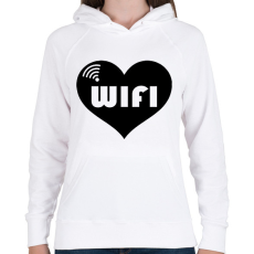PRINTFASHION Wifi - páros2 - Női kapucnis pulóver - Fehér