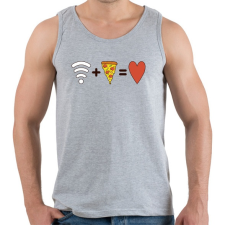 PRINTFASHION Wifi + Pizza = Love - Férfi atléta - Sport szürke atléta, trikó