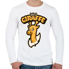 PRINTFASHION Wild Giraffe - Férfi hosszú ujjú póló - Fehér férfi póló