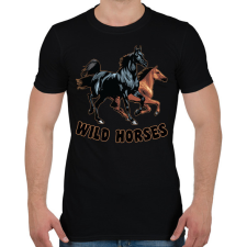 PRINTFASHION wild horses - Férfi póló - Fekete férfi póló