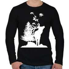 PRINTFASHION wild life - Férfi hosszú ujjú póló - Fekete férfi póló