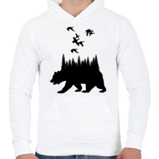 PRINTFASHION wild life - Férfi kapucnis pulóver - Fehér