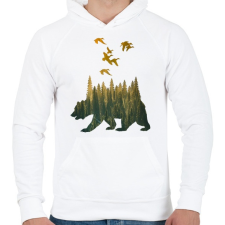 PRINTFASHION wild life - Férfi kapucnis pulóver - Fehér férfi pulóver, kardigán