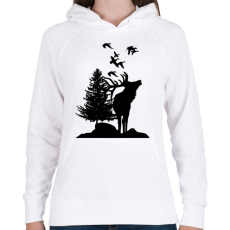 PRINTFASHION wild life - Női kapucnis pulóver - Fehér