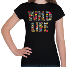 PRINTFASHION WILD LIFE - Női póló - Fekete