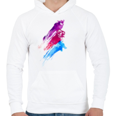 PRINTFASHION Wildcolours - Férfi kapucnis pulóver - Fehér
