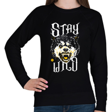 PRINTFASHION WildRaccooN® StayWild - Női pulóver - Fekete