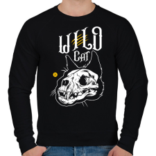 PRINTFASHION WildRaccooN® WildCat - Férfi pulóver - Fekete férfi pulóver, kardigán