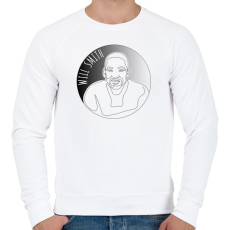 PRINTFASHION Will Smith - Vonalas - Férfi pulóver - Fehér