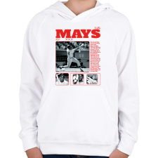 PRINTFASHION Willie Mays - baseball - Gyerek kapucnis pulóver - Fehér gyerek pulóver, kardigán