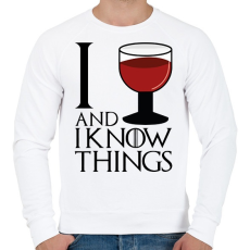 PRINTFASHION Wine and things - Férfi pulóver - Fehér