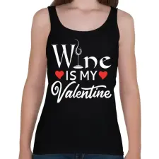 PRINTFASHION Wine is - Női atléta - Fekete női trikó