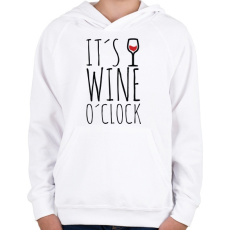 PRINTFASHION Wine o'clock - Gyerek kapucnis pulóver - Fehér