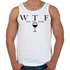 PRINTFASHION Wine Time Finally - Férfi atléta - Fehér