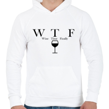 PRINTFASHION Wine Time Finally - Férfi kapucnis pulóver - Fehér férfi pulóver, kardigán