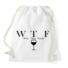 PRINTFASHION Wine Time Finally - Sportzsák, Tornazsák - Fehér tornazsák
