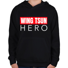 PRINTFASHION WING TSUN HERO - Gyerek kapucnis pulóver - Fekete gyerek pulóver, kardigán