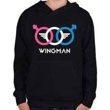 PRINTFASHION wingman - Gyerek kapucnis pulóver - Fekete gyerek pulóver, kardigán