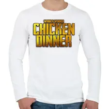 PRINTFASHION Winner winner chicken  dinner - Férfi hosszú ujjú póló - Fehér férfi póló