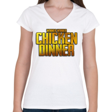 PRINTFASHION Winner winner chicken  dinner - Női V-nyakú póló - Fehér női póló