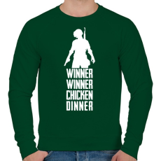 PRINTFASHION Winner Winner Chicken Dinner PUBG - Férfi pulóver - Sötétzöld