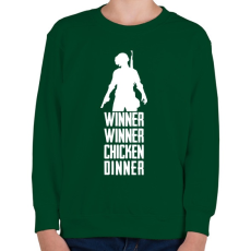PRINTFASHION Winner Winner Chicken Dinner PUBG - Gyerek pulóver - Sötétzöld