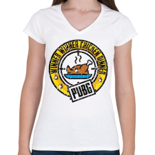 PRINTFASHION WinnerWinnerChickenDinner - Női V-nyakú póló - Fehér női póló