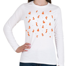 PRINTFASHION Winter foxes pattern man - Női hosszú ujjú póló - Fehér