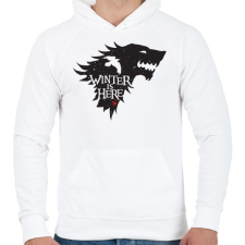 PRINTFASHION WINTER IS HERE - Férfi kapucnis pulóver - Fehér férfi pulóver, kardigán