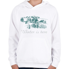 PRINTFASHION winter is here - Gyerek kapucnis pulóver - Fehér gyerek pulóver, kardigán