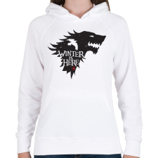 PRINTFASHION WINTER IS HERE - Női kapucnis pulóver - Fehér női pulóver, kardigán