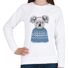 PRINTFASHION Winter koala - Női pulóver - Fehér női pulóver, kardigán