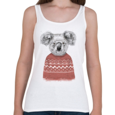 PRINTFASHION Winter koala (red) - Női atléta - Fehér női trikó
