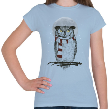 PRINTFASHION Winter owl - Női póló - Világoskék női póló