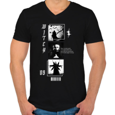 PRINTFASHION Witch - Férfi V-nyakú póló - Fekete