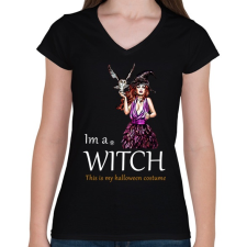 PRINTFASHION witch halloween costume - Női V-nyakú póló - Fekete női póló
