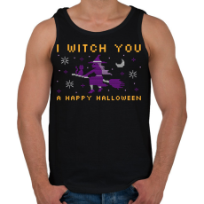 PRINTFASHION WITCH YOU A HAPPY HALLOWEEN - Férfi atléta - Fekete