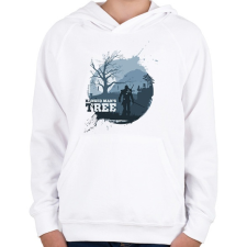 PRINTFASHION Witcher - Akasztott ember fája - Gyerek kapucnis pulóver - Fehér gyerek pulóver, kardigán