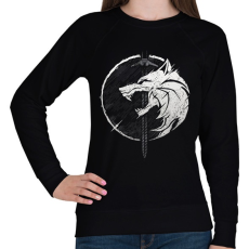 PRINTFASHION Witcher fehér farkas - Női pulóver - Fekete