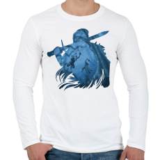PRINTFASHION Witcher - Férfi hosszú ujjú póló - Fehér