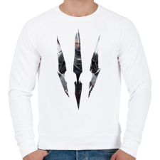 PRINTFASHION Witcher - Férfi pulóver - Fehér férfi pulóver, kardigán