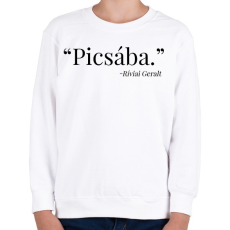 PRINTFASHION Witcher - Geralt - Picsába - Gyerek pulóver - Fehér