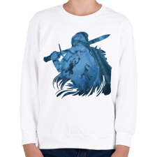 PRINTFASHION Witcher - Gyerek pulóver - Fehér gyerek pulóver, kardigán