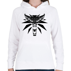 PRINTFASHION Witcher Logo - Női kapucnis pulóver - Fehér