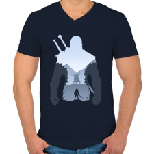 PRINTFASHION Witcher Monster Hunter - Férfi V-nyakú póló - Sötétkék férfi póló