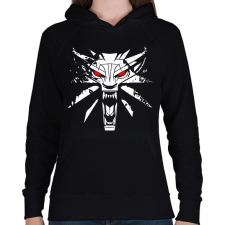 PRINTFASHION Witcher - Női kapucnis pulóver - Fekete női pulóver, kardigán