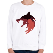 PRINTFASHION Witcher Red Wolf - Gyerek pulóver - Fehér gyerek pulóver, kardigán